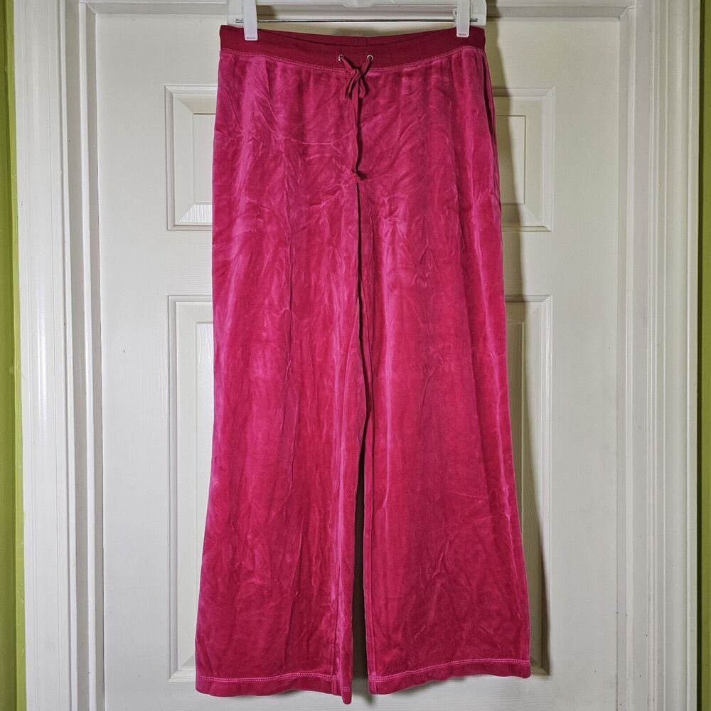 Moda International Women's Hot Pink Velour Yoga Activewear Medium